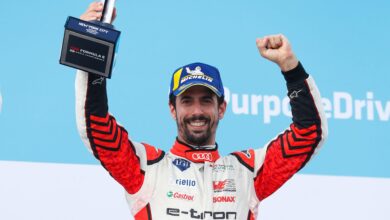 Lucas di Grassi auf dem Podium in New York